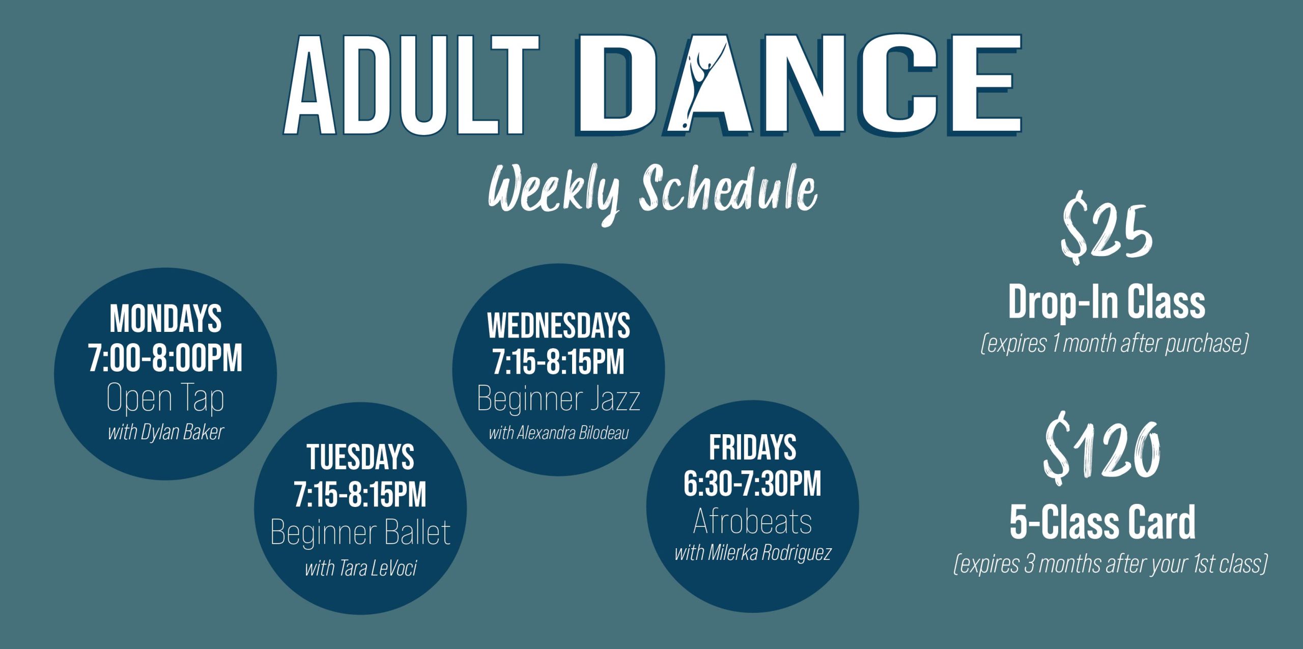 Adult Dance Weekly Schedule