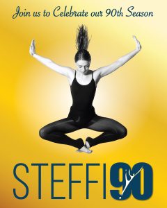 Steffi Dancer jumping. Join us to Celebrate our 90th Season.